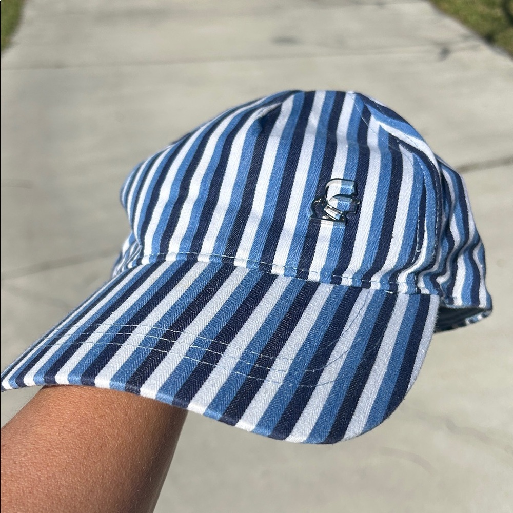 Karl Lagerfeld Blue and White Striped Hat